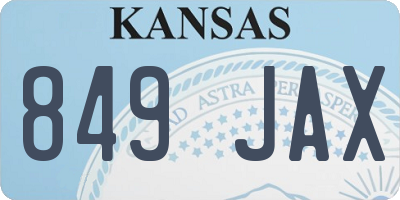 KS license plate 849JAX