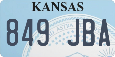 KS license plate 849JBA