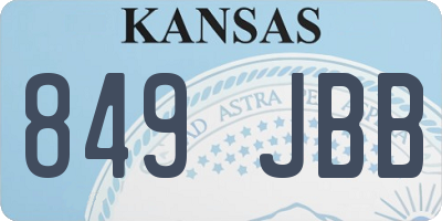 KS license plate 849JBB