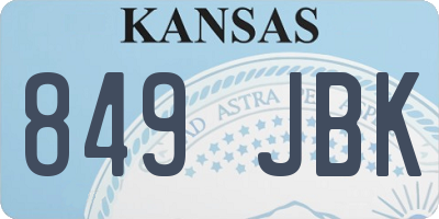 KS license plate 849JBK