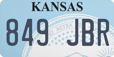 KS license plate 849JBR