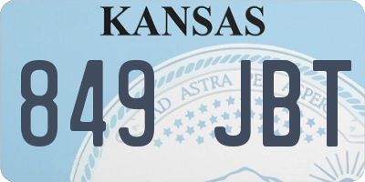 KS license plate 849JBT