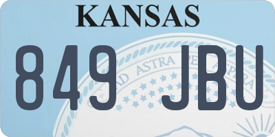KS license plate 849JBU