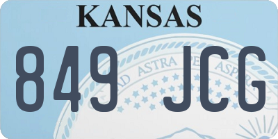 KS license plate 849JCG