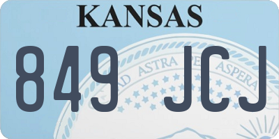 KS license plate 849JCJ