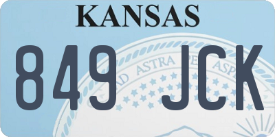 KS license plate 849JCK