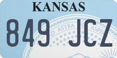 KS license plate 849JCZ