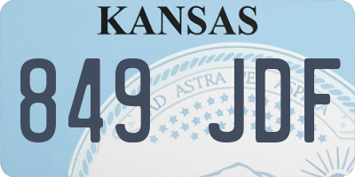 KS license plate 849JDF