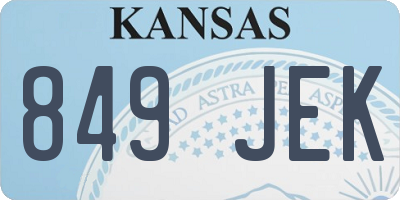 KS license plate 849JEK