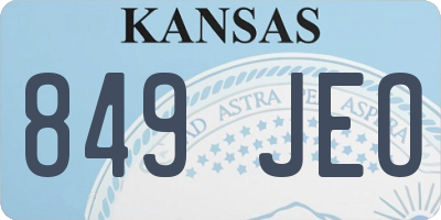KS license plate 849JEO
