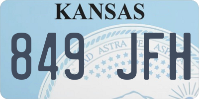 KS license plate 849JFH