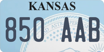KS license plate 850AAB