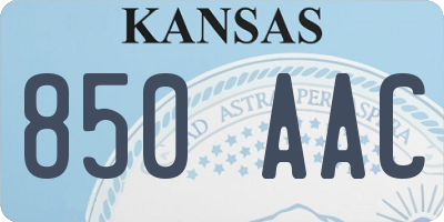 KS license plate 850AAC