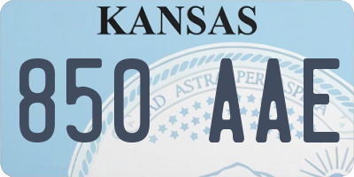 KS license plate 850AAE