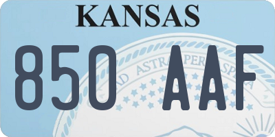 KS license plate 850AAF
