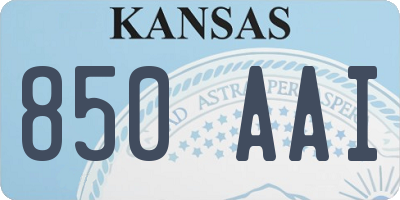 KS license plate 850AAI