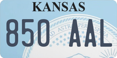 KS license plate 850AAL