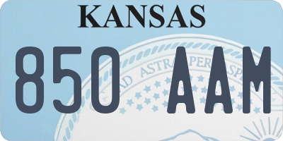 KS license plate 850AAM