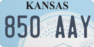 KS license plate 850AAY