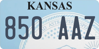 KS license plate 850AAZ