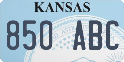 KS license plate 850ABC