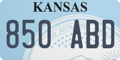 KS license plate 850ABD