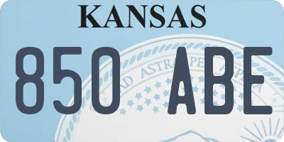 KS license plate 850ABE