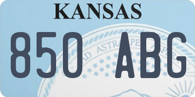 KS license plate 850ABG