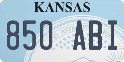 KS license plate 850ABI