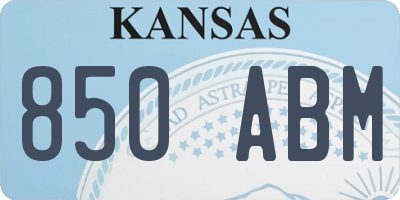 KS license plate 850ABM