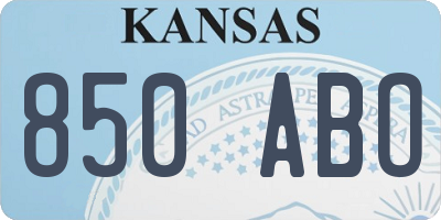 KS license plate 850ABO