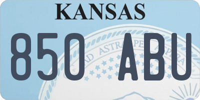 KS license plate 850ABU