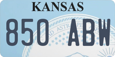 KS license plate 850ABW