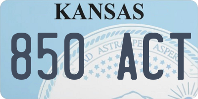 KS license plate 850ACT