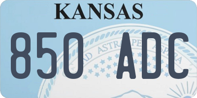 KS license plate 850ADC
