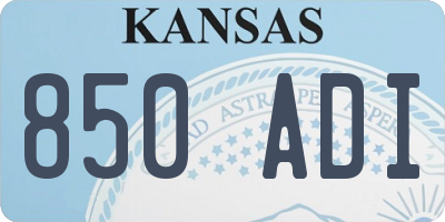 KS license plate 850ADI