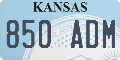 KS license plate 850ADM