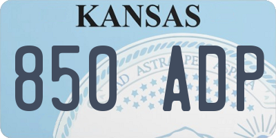 KS license plate 850ADP