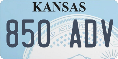 KS license plate 850ADV