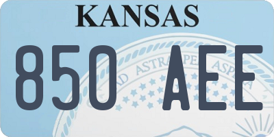 KS license plate 850AEE