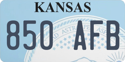 KS license plate 850AFB