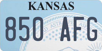 KS license plate 850AFG