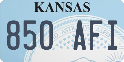KS license plate 850AFI