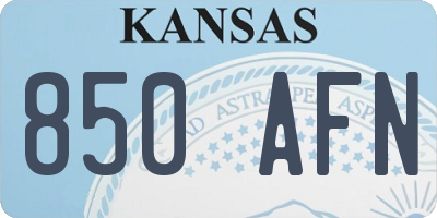 KS license plate 850AFN