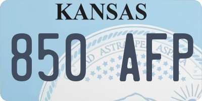 KS license plate 850AFP