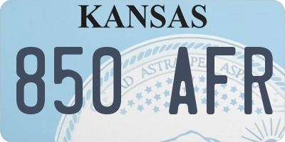 KS license plate 850AFR