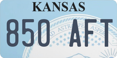 KS license plate 850AFT
