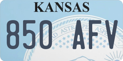 KS license plate 850AFV