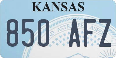 KS license plate 850AFZ