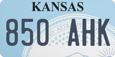 KS license plate 850AHK